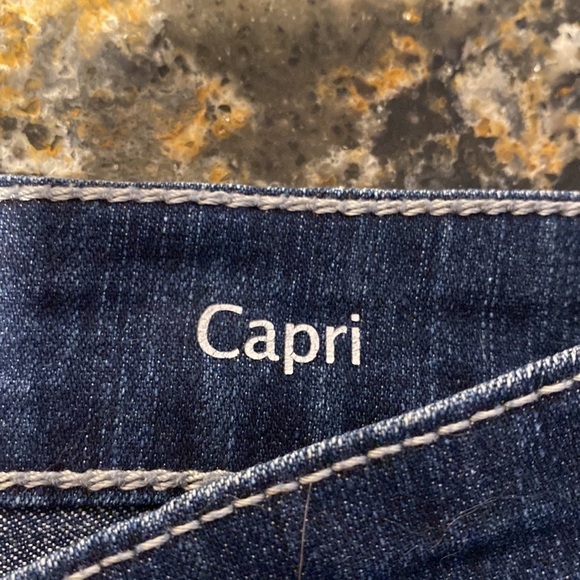 Gloria Vanderbilt casual solid blue slimming stretch plus size denim capris 16 - Picture 5 of 6